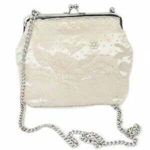 Vintage 80s Remco of California Evening Clutch/Shoulder Ivory Iridescent Beaded